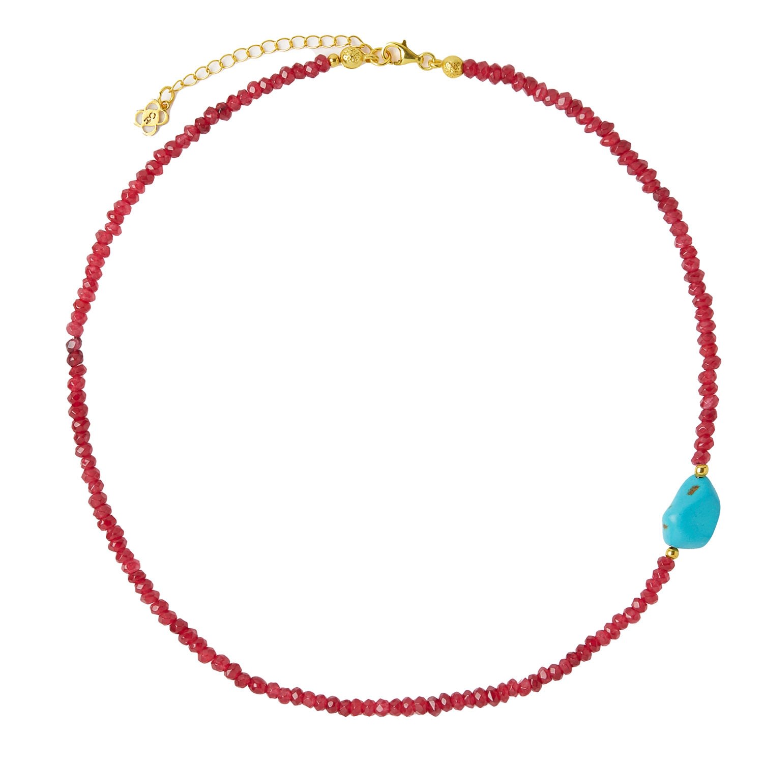 Women’s Blue / Red Felice Red Jade & Turquoise Beaded Necklace Ottoman Hands