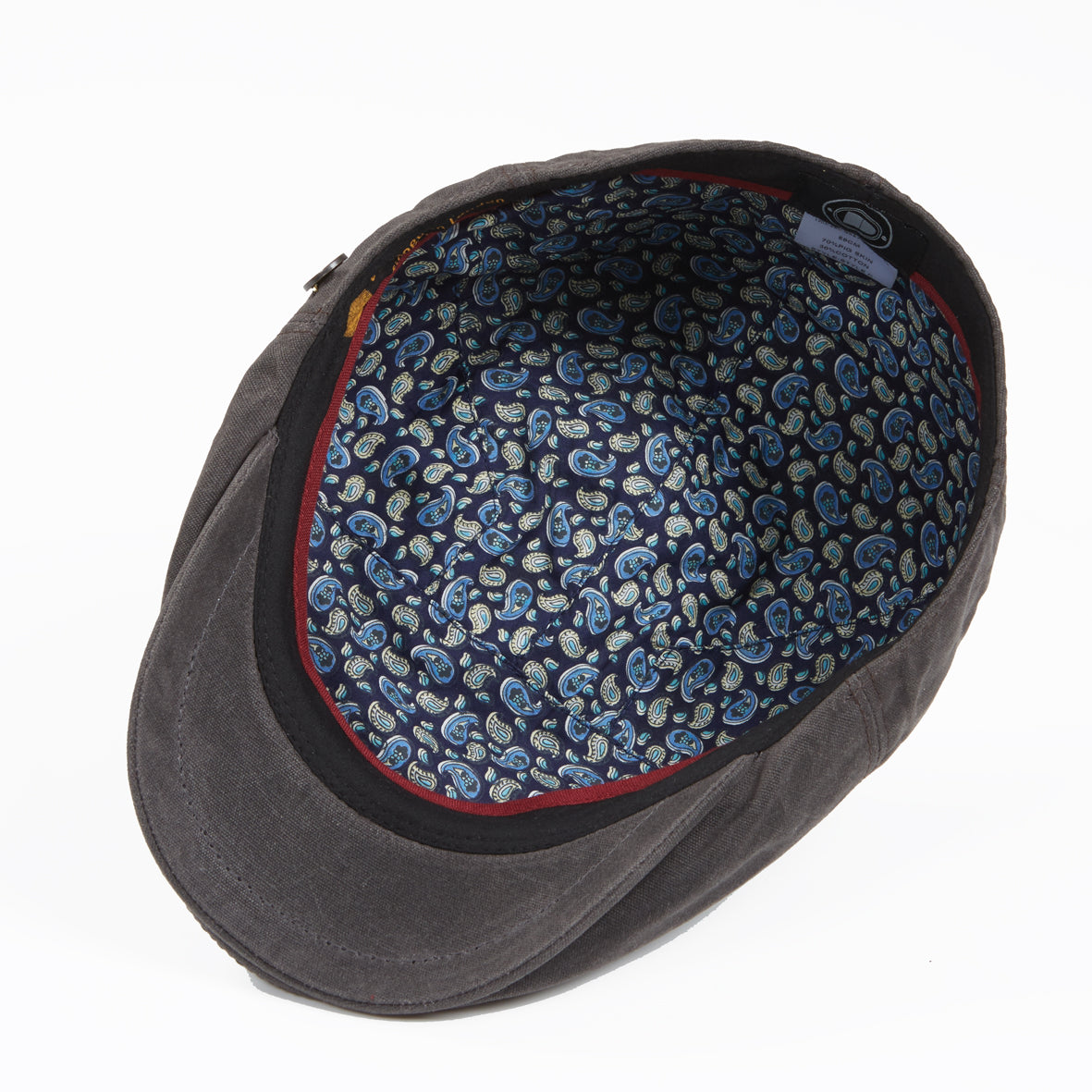 Dasmarca Hats Men's Jamie Slate Grey Waxed Cotton With Perforated Leather Flat Cap In Grey