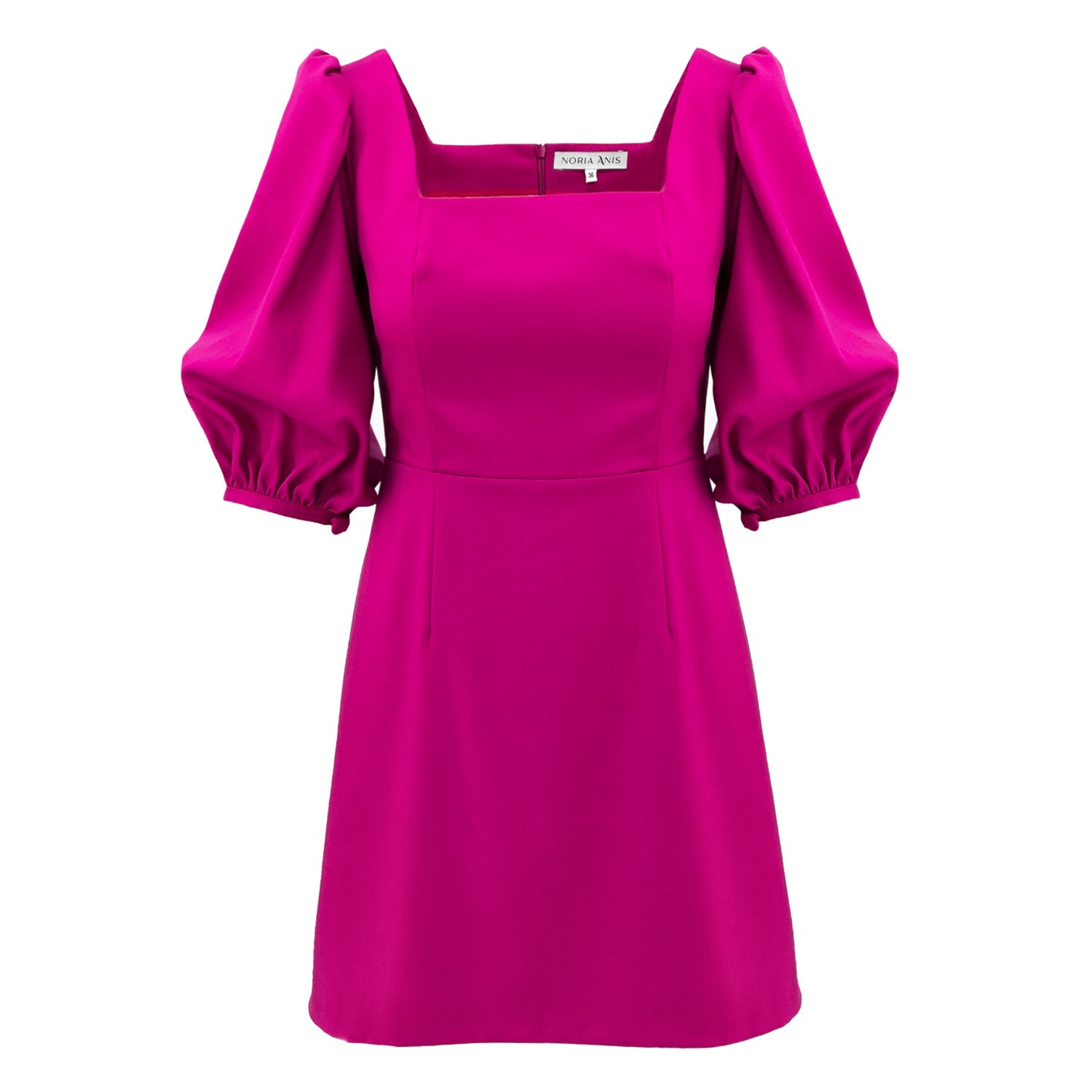 Women's Pink Kiara Puff-Sleeve Minidress | Medium | Noria Anis