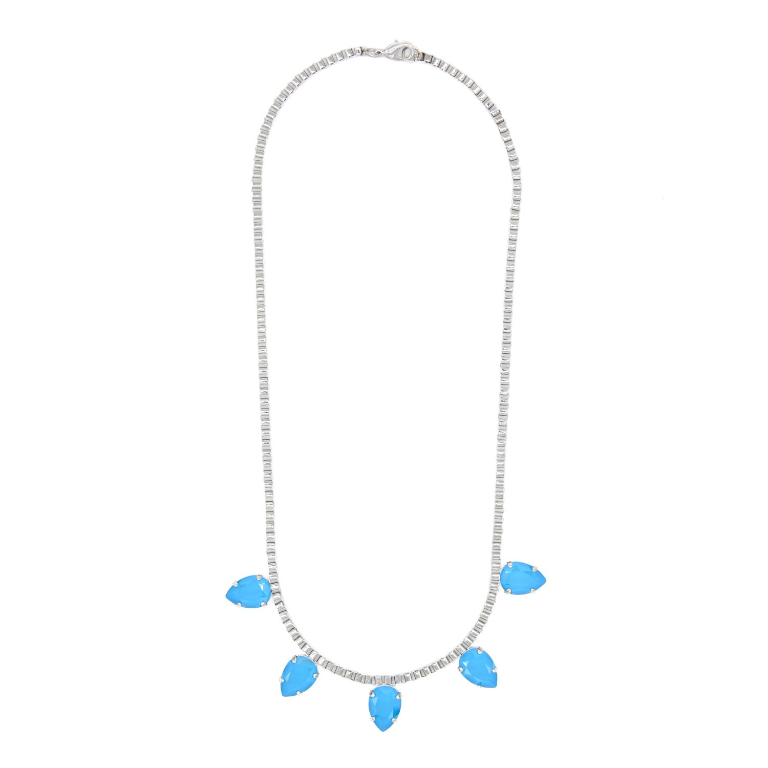 Rosaspina Firenze Women's Five Drops Necklace In Azure Blue In Blue