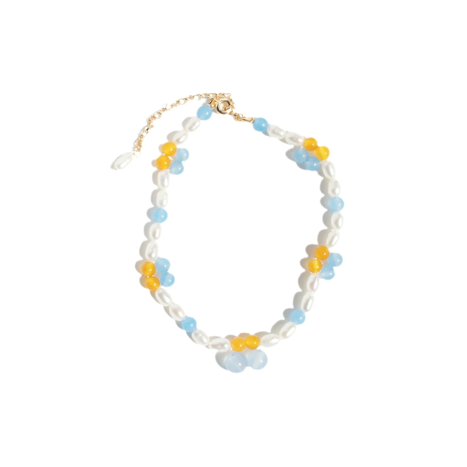 I'mmany London Women's Cherry Pie Gemstone & Freshwater Pearl Bracelet - Blue In Blue