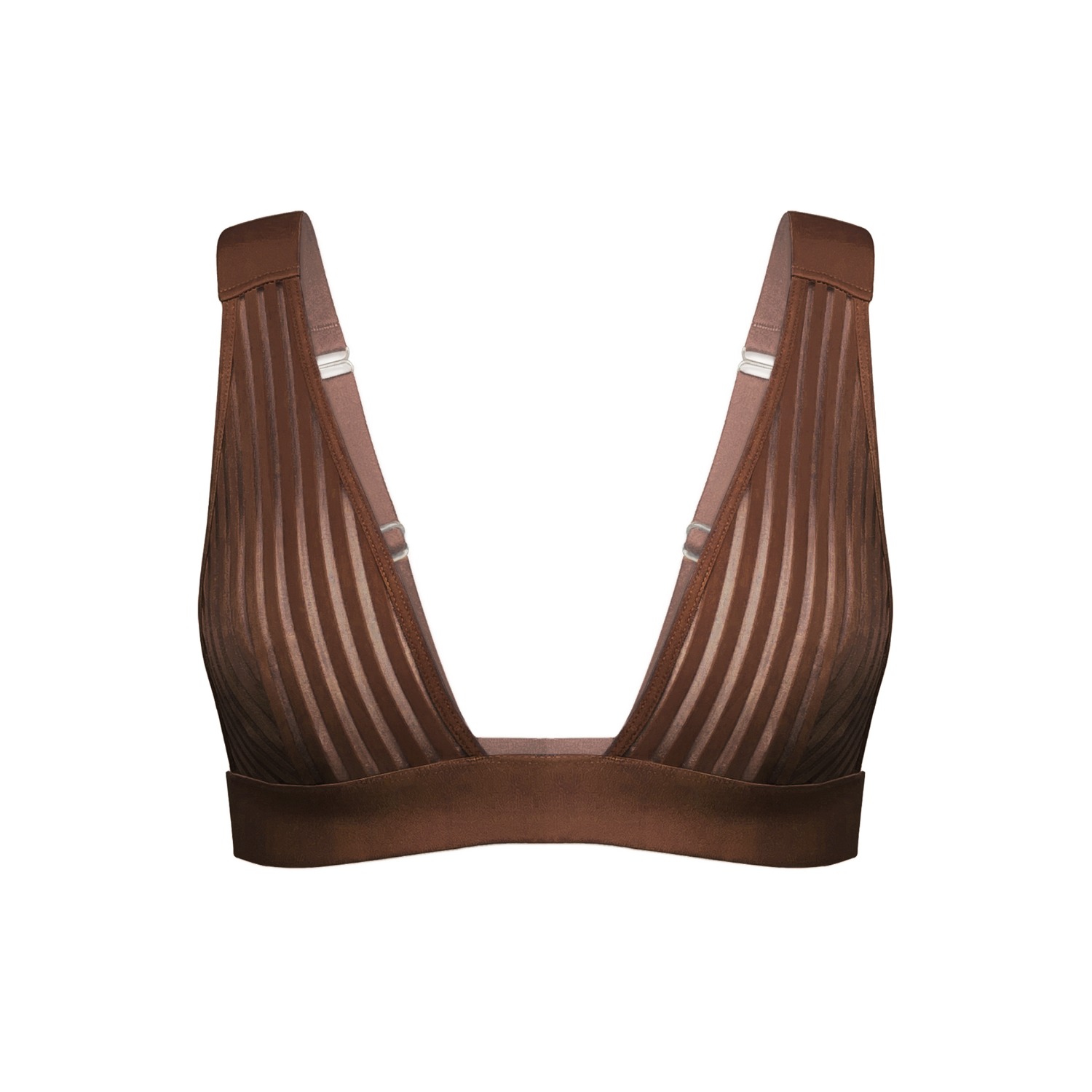 Vertigo V Neck Bralette Cocoa, Monique Morin Lingerie