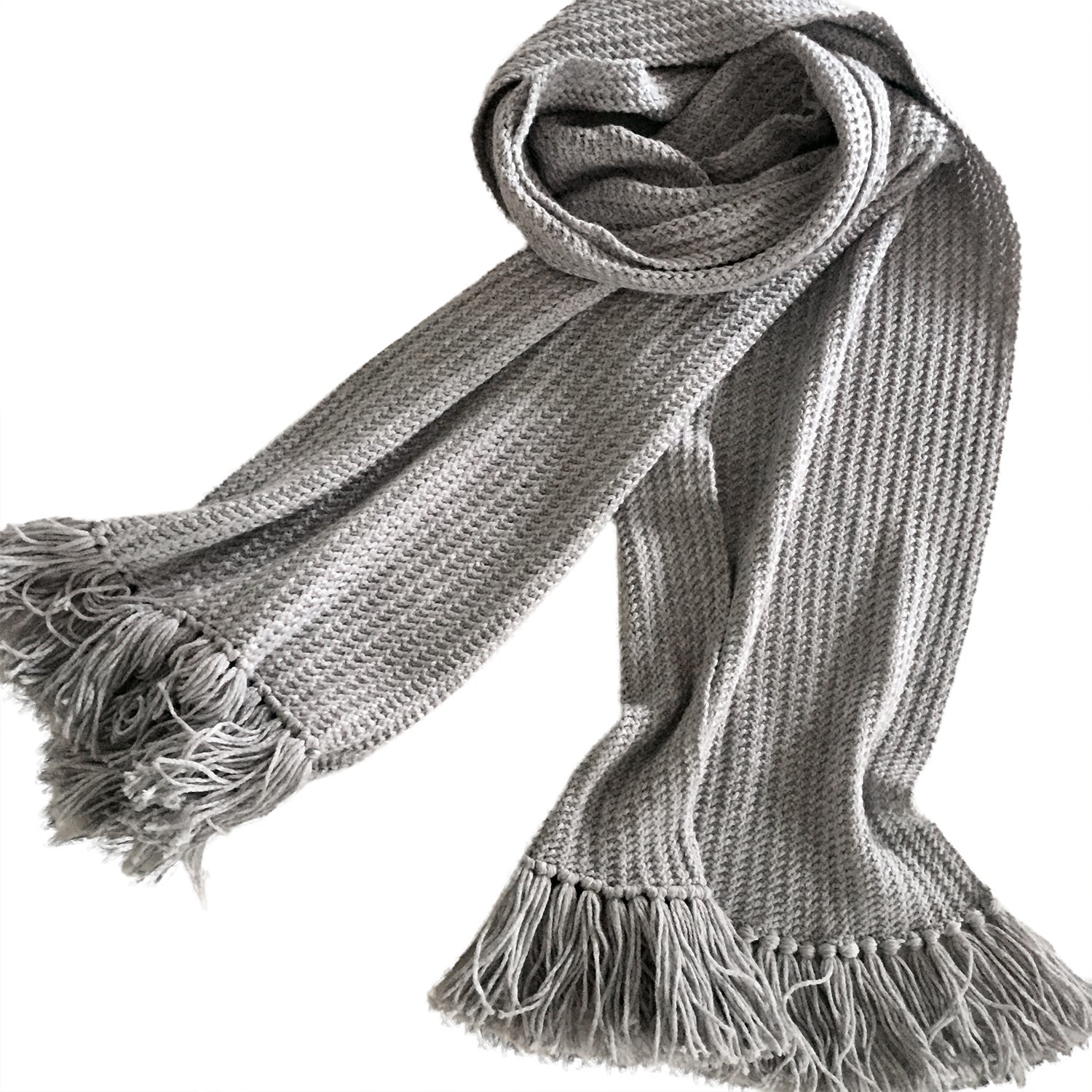 Women’s Verbier Chain Hand-Knitted Cashmere Scarf In Grey Grace Cashmere Zurich