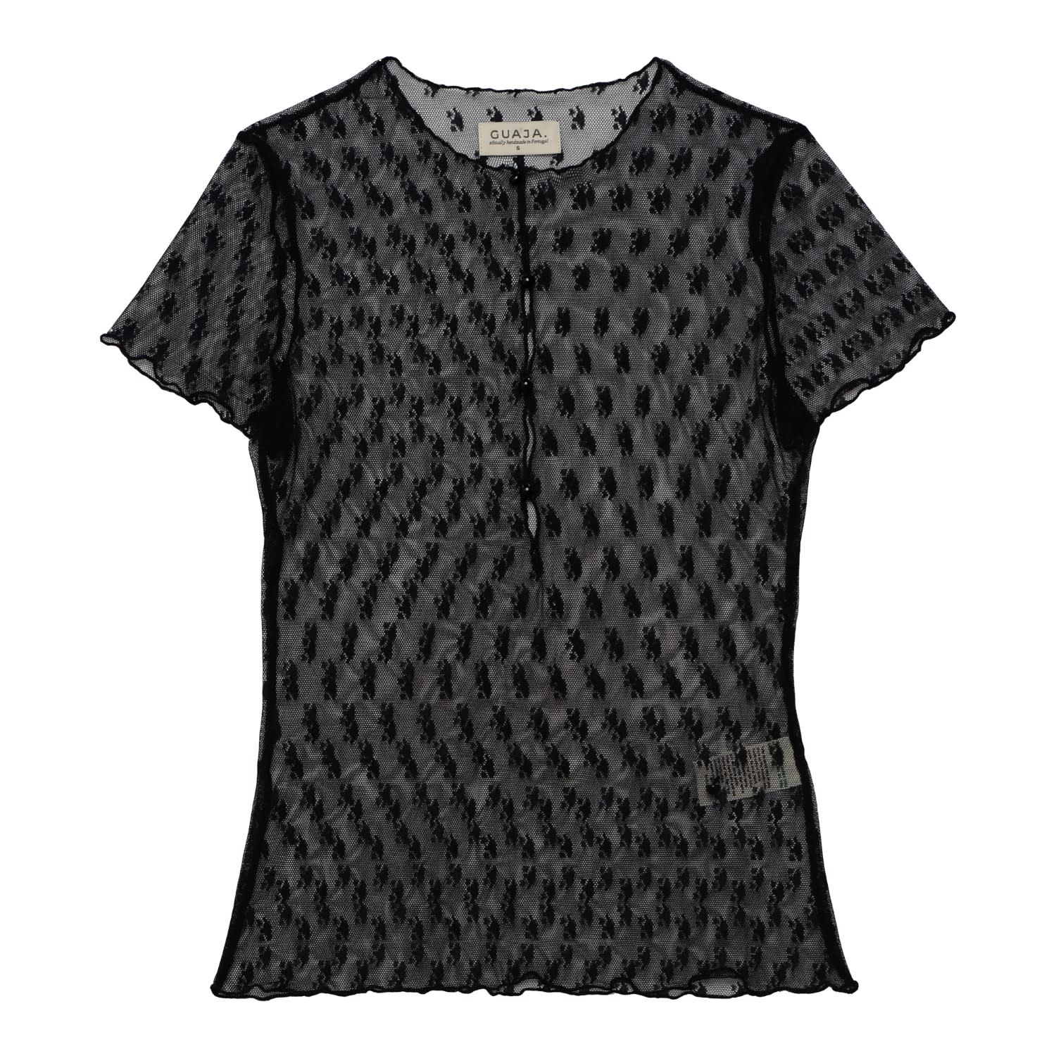Guaja. Studio Women's Scarlett Sheer Lace T-shirt - Black In Black