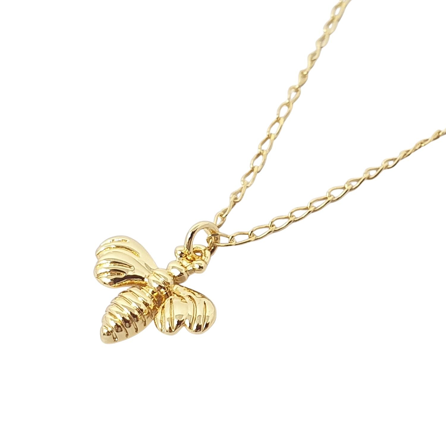 Women’s Gold Insect Bug Bee Mini Animal Pendant Charm Necklace Harfi