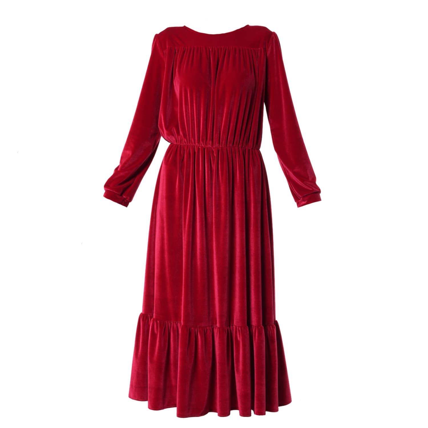 slim fit dress slacks Red Front Ribbon Velvet Holiday Mini Flare Dress