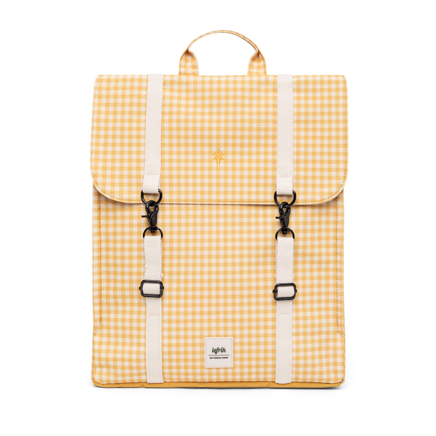 Women’s Yellow / Orange Handy Backpack Printed Vichy Mustard Lefrik