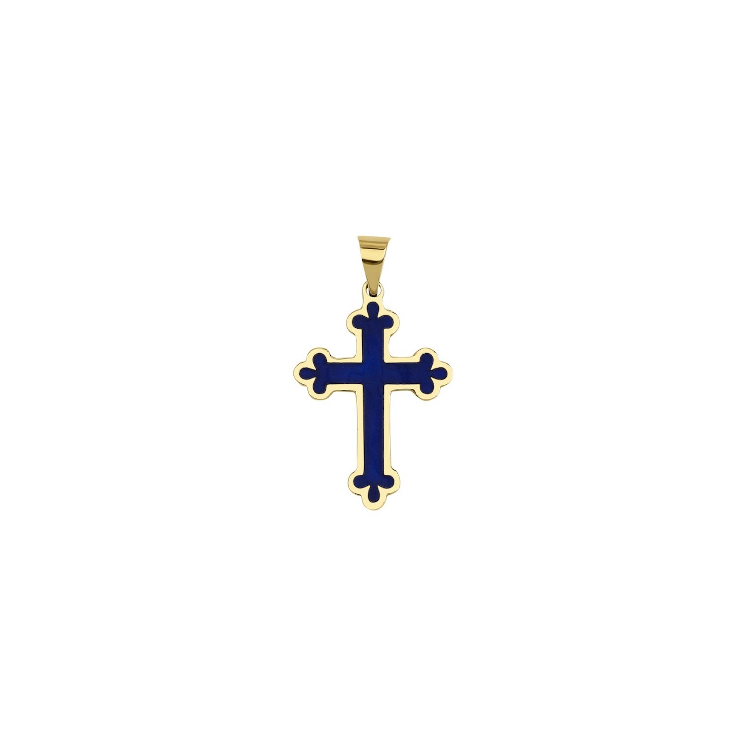 Jewelsty Fine Jewelry Women's Blue / Gold Navy Blue Cross Pendant