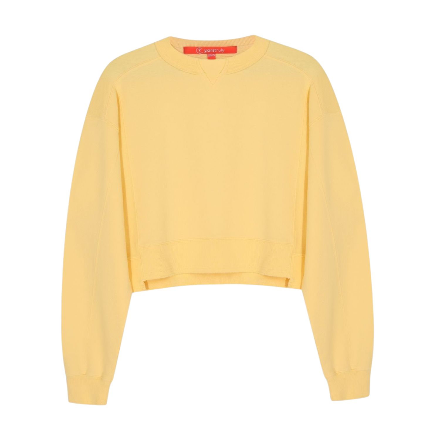 Yorstruly Women's Yellow / Orange Cropped Sweatshirt - Pale Banana Yellow In Yellow/orange