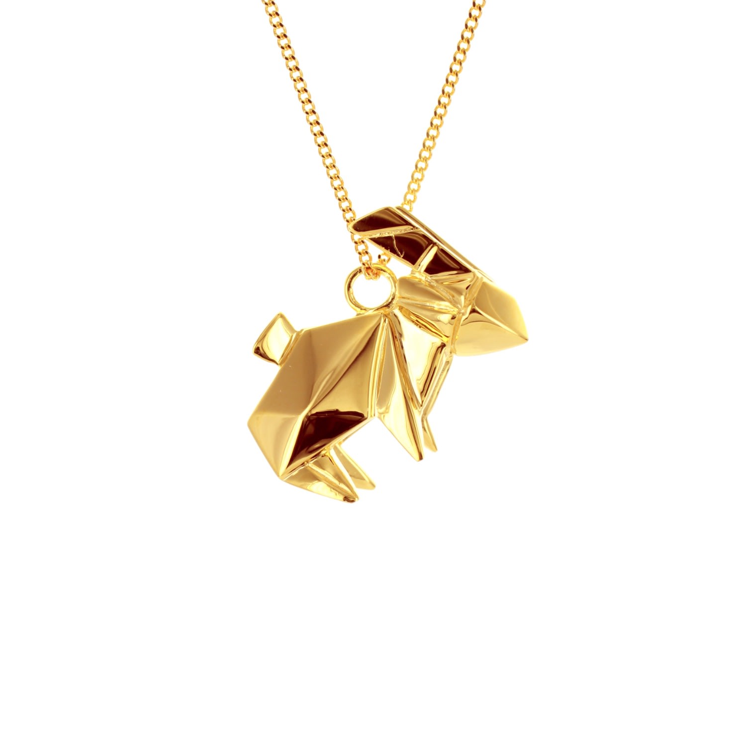 Women’s Rabbit Necklace Gold Plated Origami Jewellery