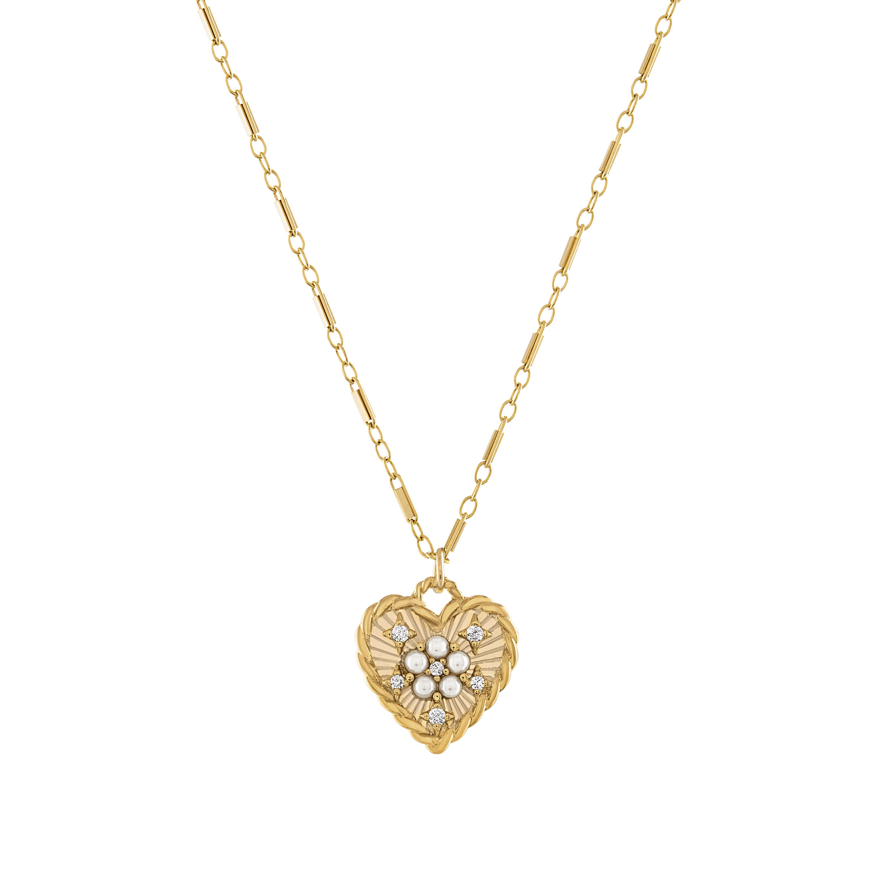 Women’s Gold Bella Heart Pearl Necklace Olivia Le