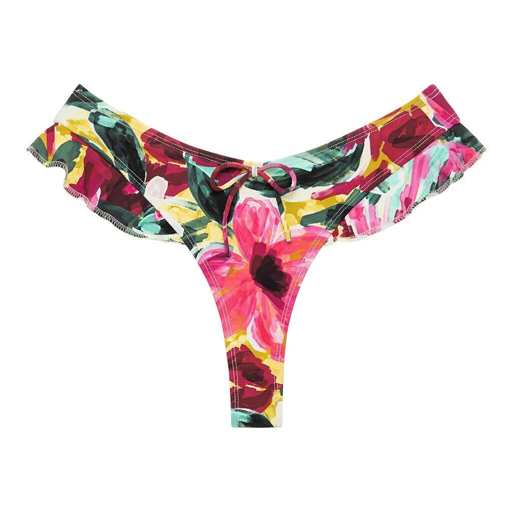Montce Women's Isla Floral Kelly Bikini Bottom In Brown