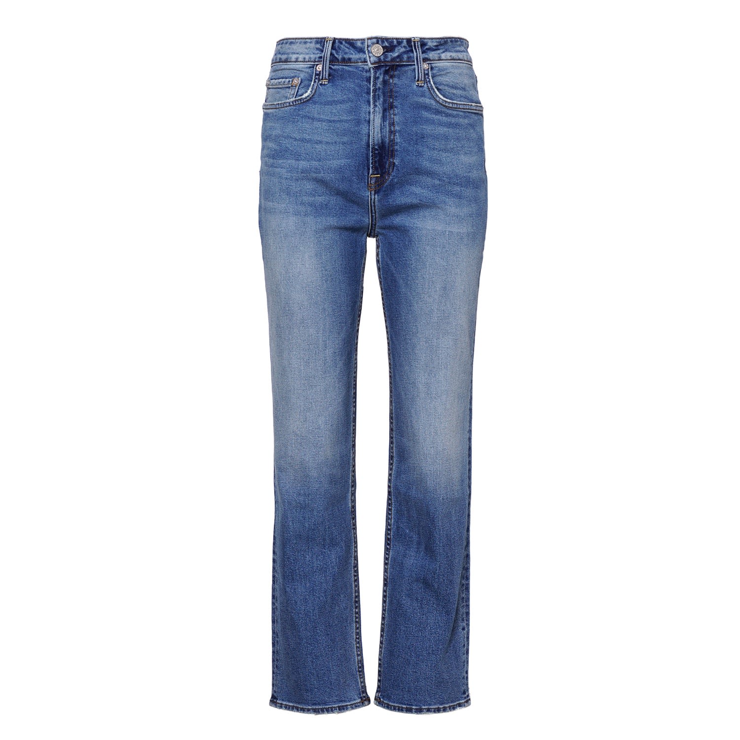 Noend Denim Blue Dru Mom Straight Jeans In Kodiak