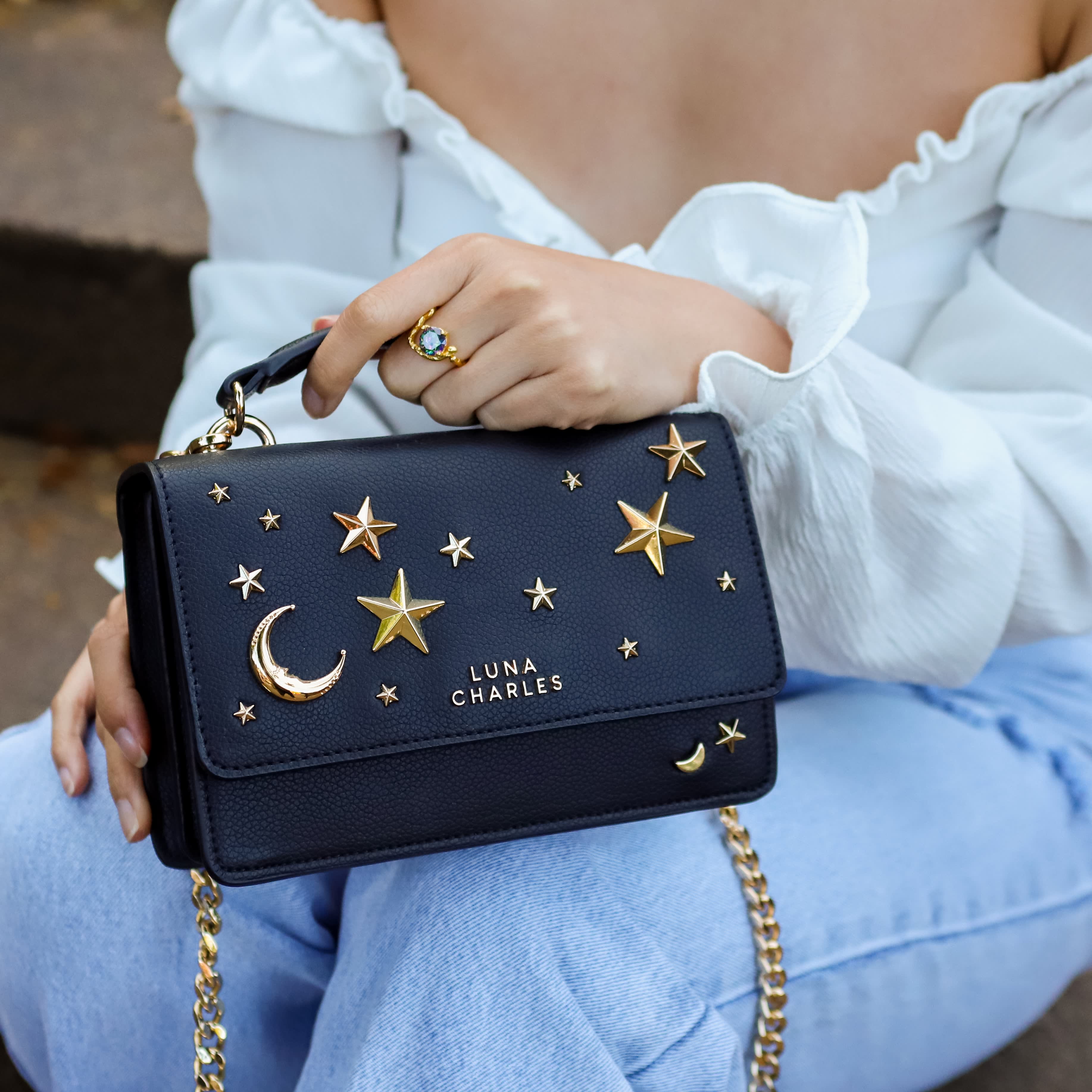 luna vape purse price Luna in Gunmetal Studs: Designer Mini Bag main image 0