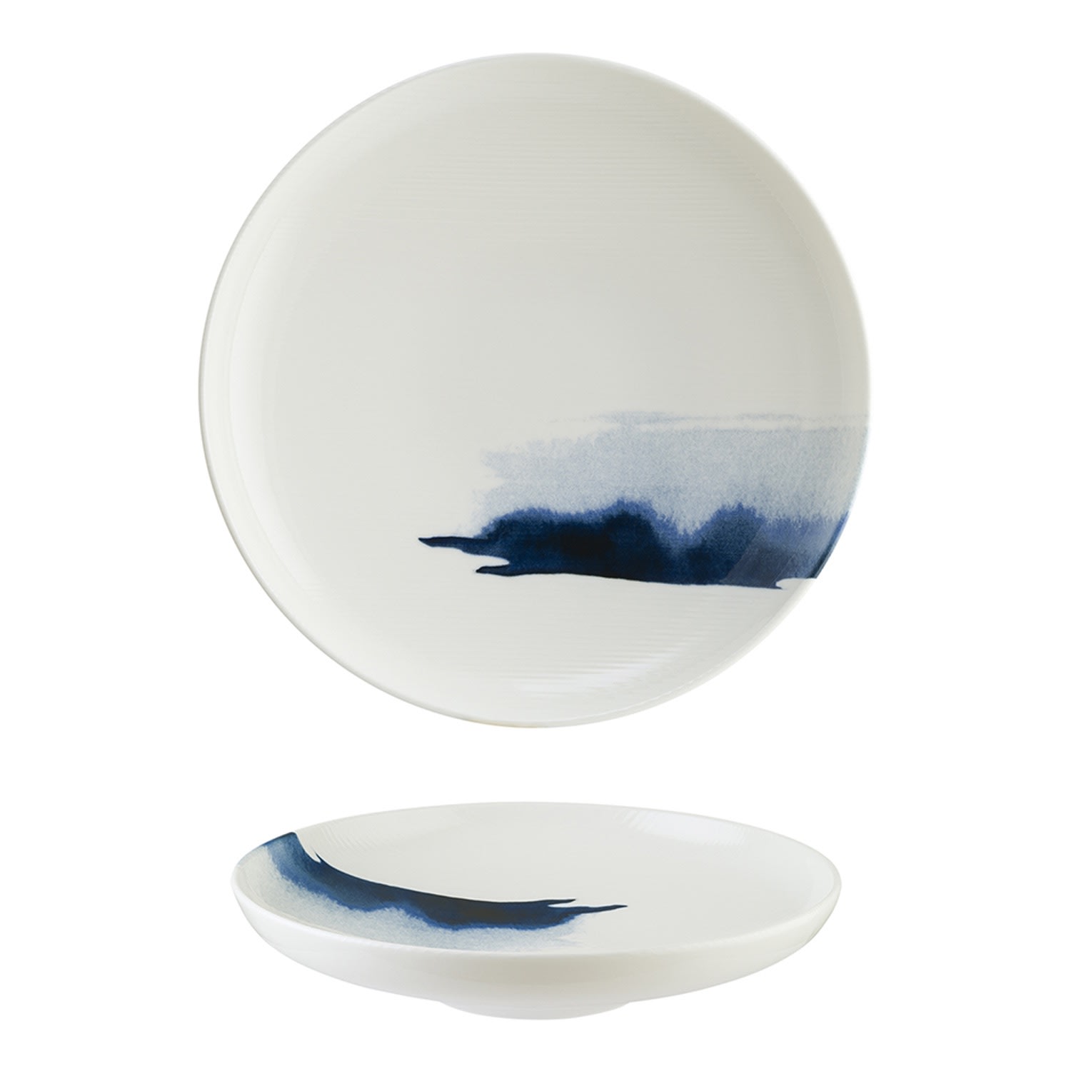 Blue / White Blue Wave Porcelain Bowl Decorated Round 11.00â€³ X 11.00â€³ X 2.25â€³ One Size Turgla Home