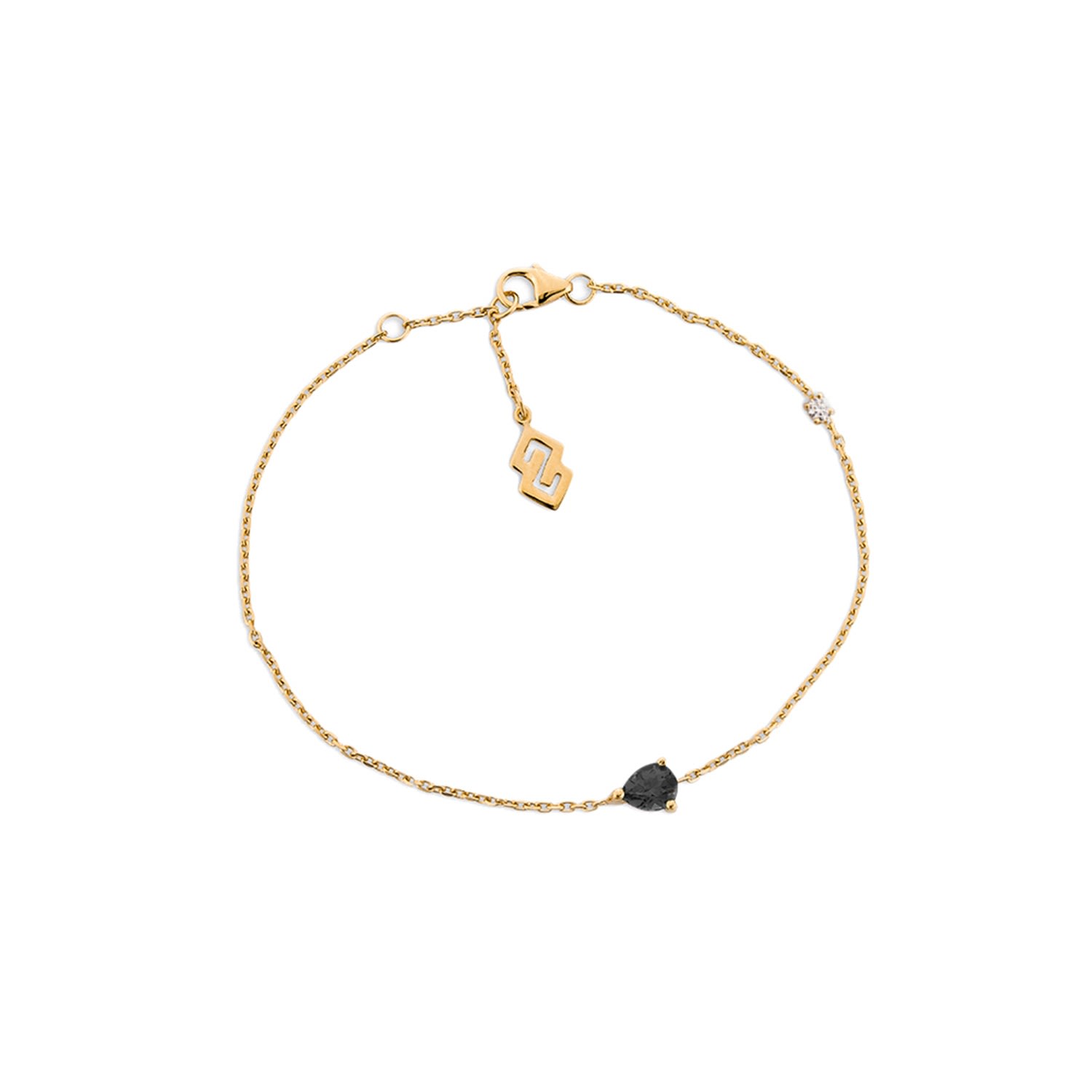 Sally Skoufis Women's Gold / Black Pure Bracelet With Man Made Black Cz Diamond Stimulant In Sterling Silver & 18k In Multi