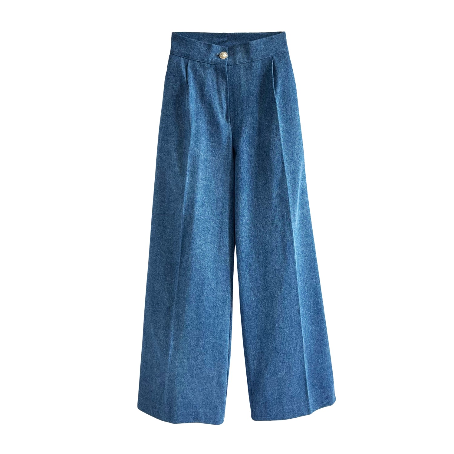 Wide-Leg Pants In Blue Denim Small L2R the Label