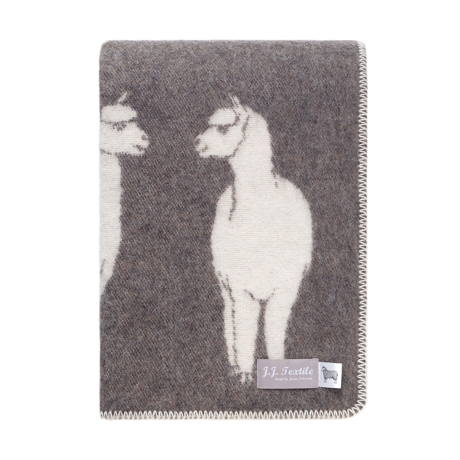 J.j.textile Brown Alpaca Blanket In Multi