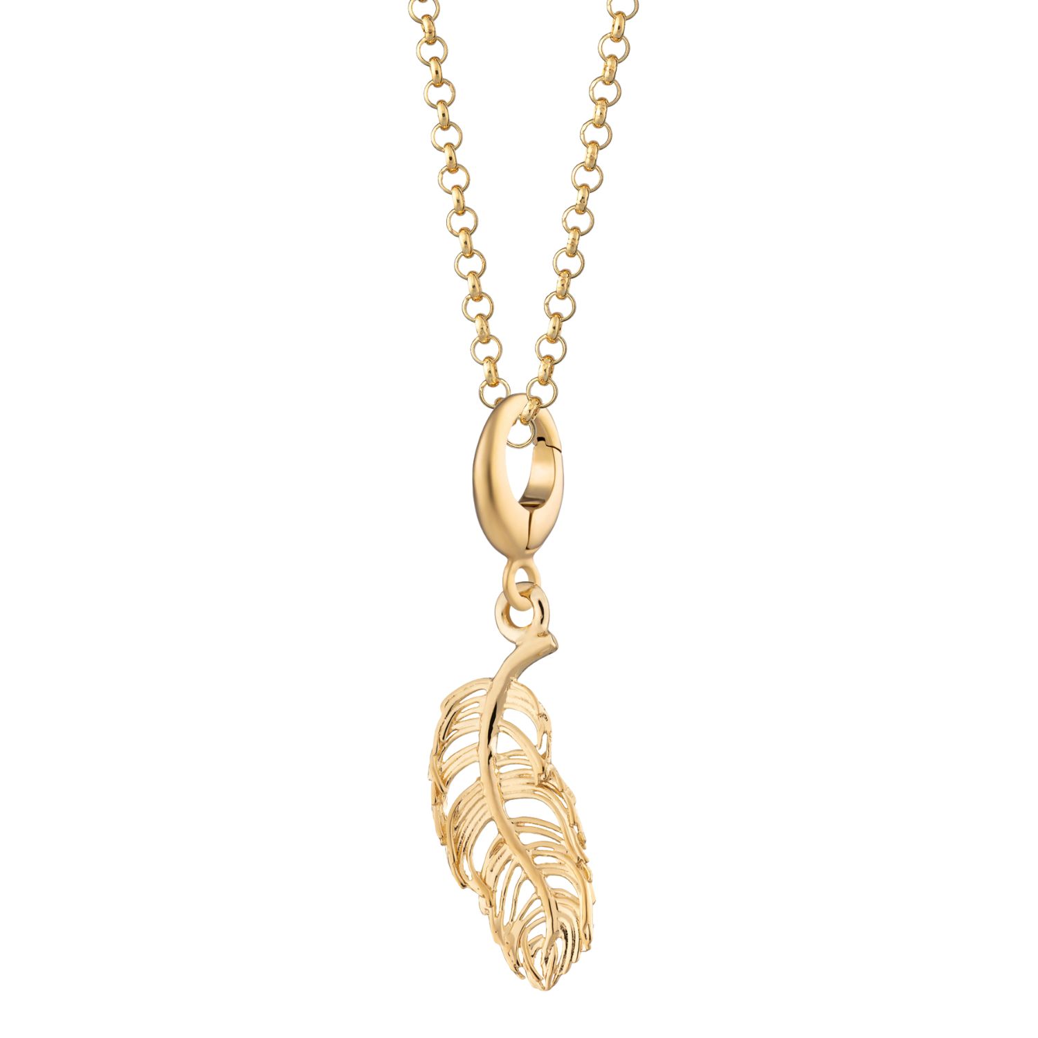 Lily Charmed Women's Gold Plated Small Feather Charm Necklace In Gold