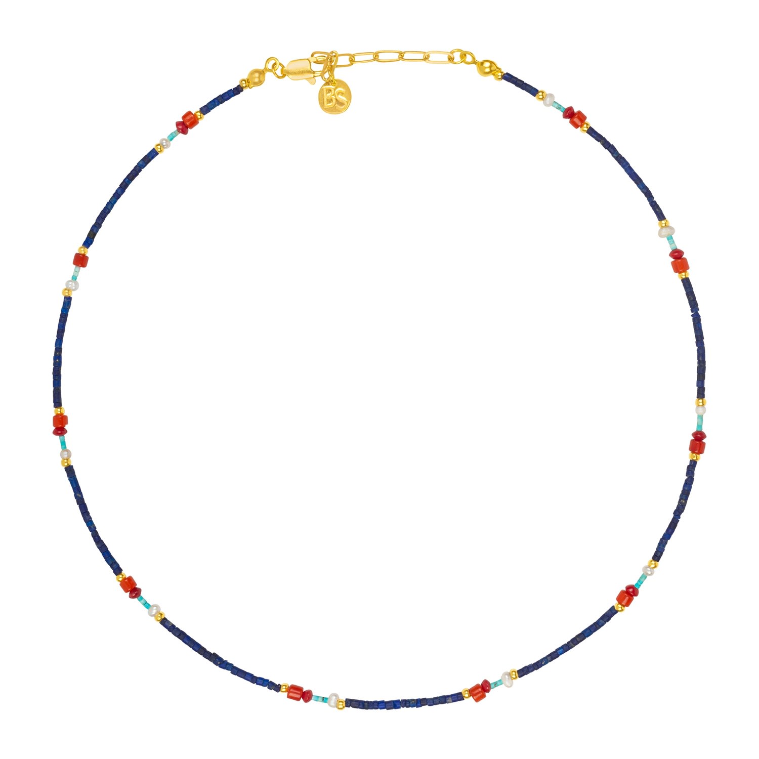 Women’s Blue / White / Red Boys And Toys Necklace Bonjouk Studio