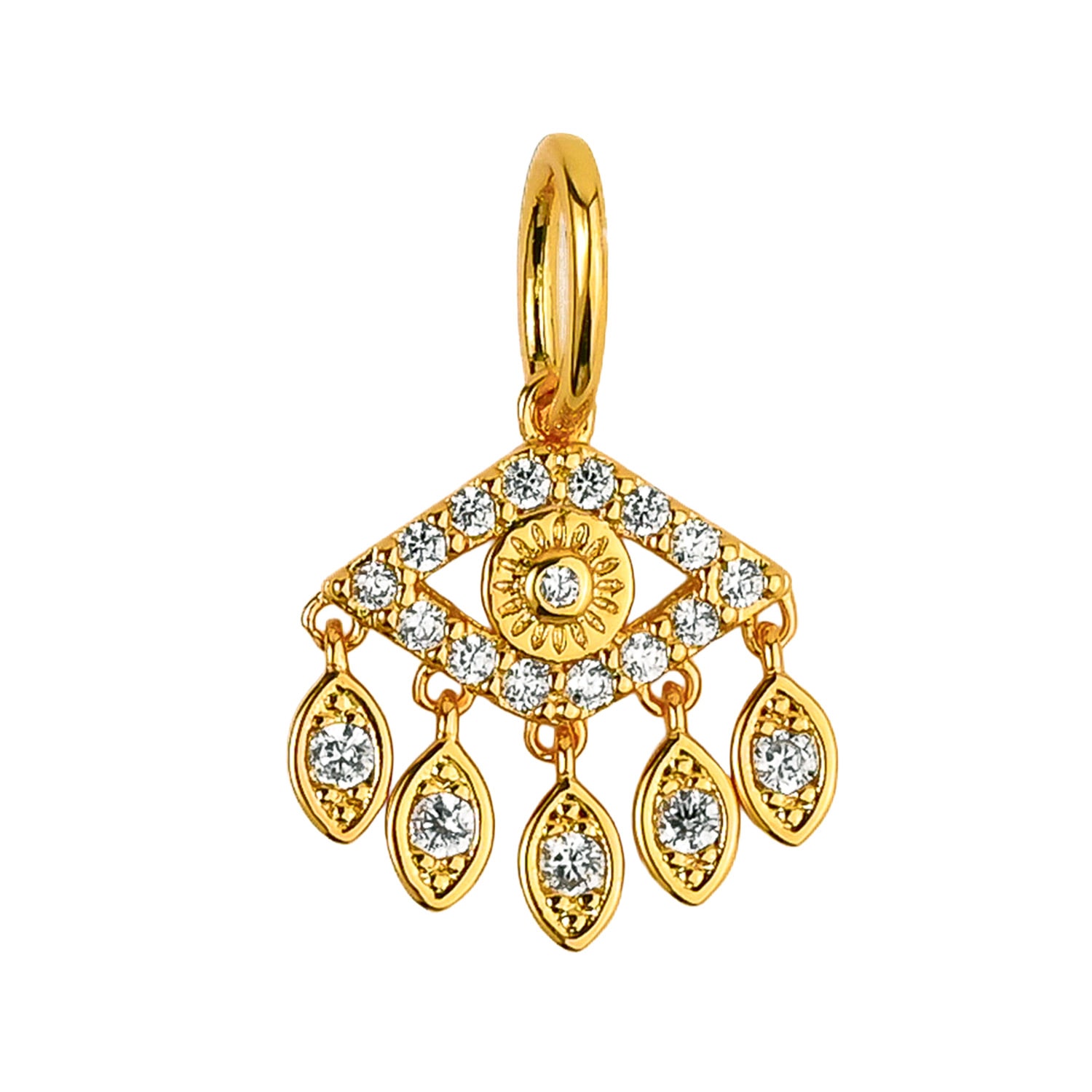 Women's Gold Studded Evil Eye Charm | Zynnia Collective