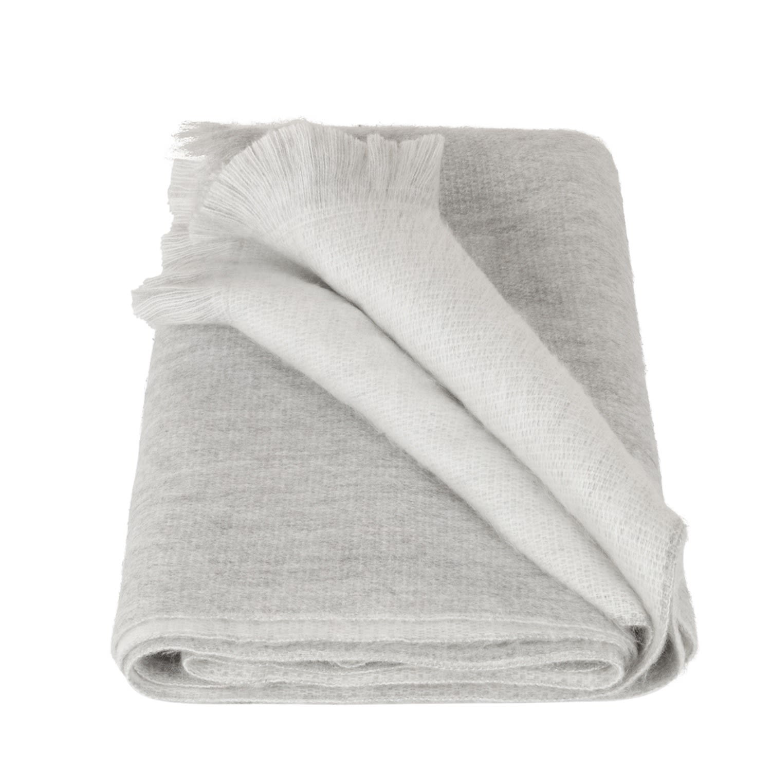 Alpaca Loca Women's Double Scarf/shawl Light Grey & White Alpaca Wool In Gray