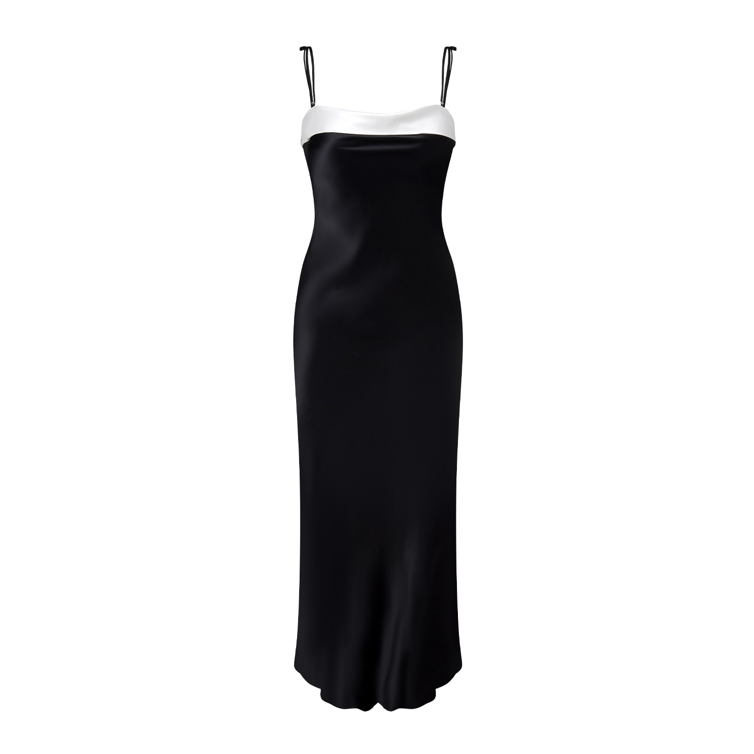 Not Just Pajama Women's After-party Silk Slip Midi Dress - Black In Black