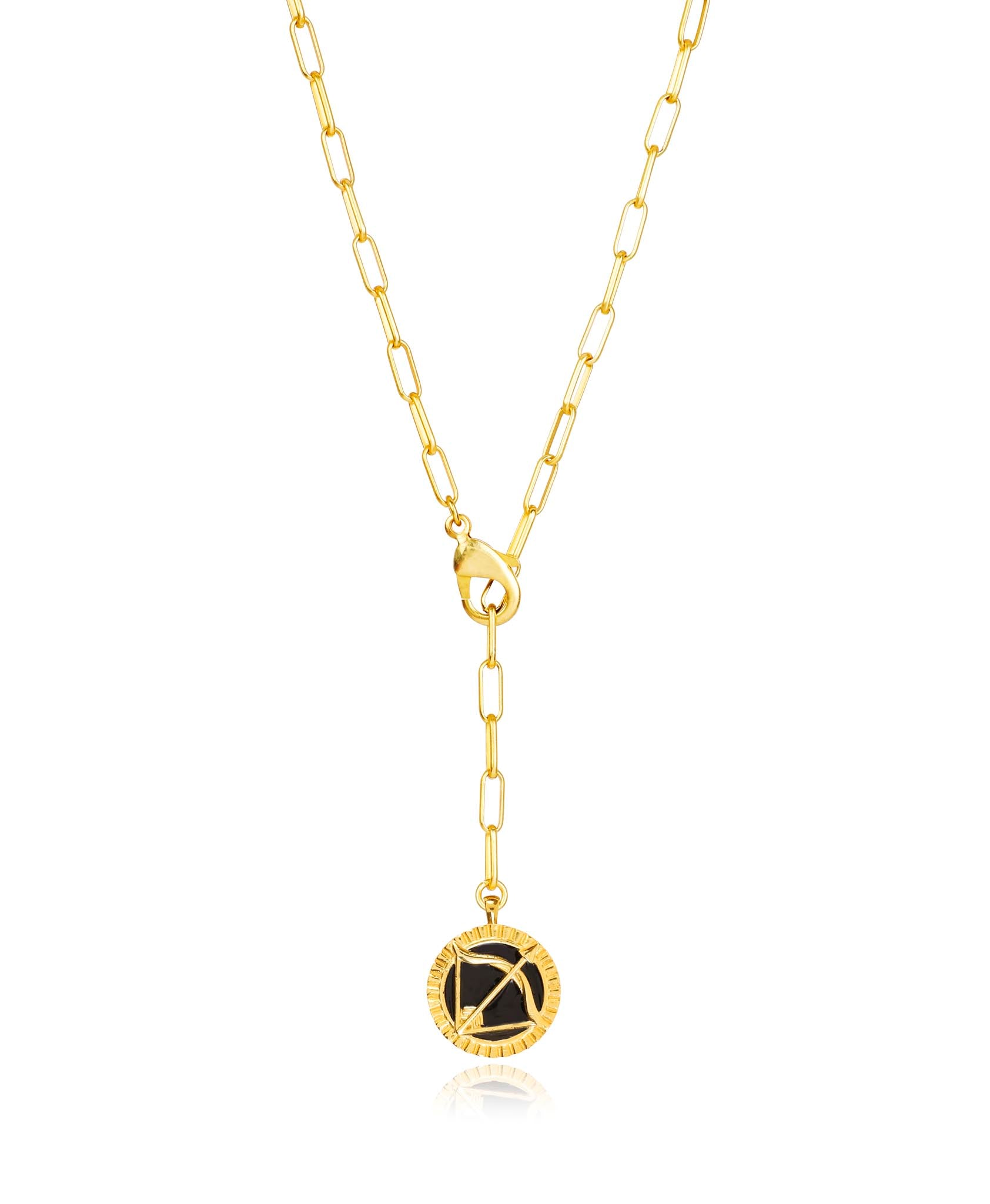 Women’s Gold / Black Zodiac Star Sign - Sagittarius Necklace Lila Rasa