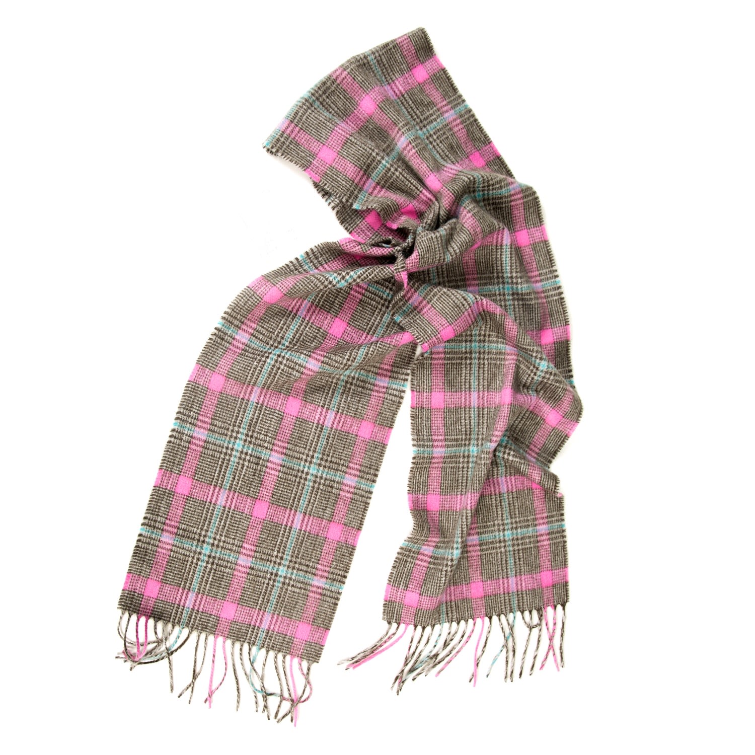 Women’s Grey / Pink / Purple Oban Grey Glen Cashmere Scarf Kinalba