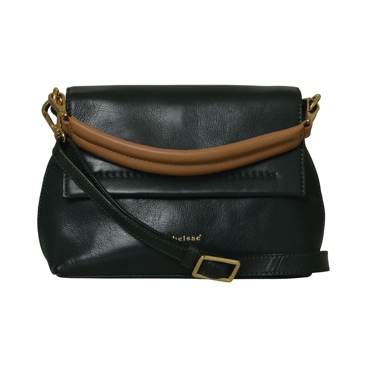 Belsac Women's Madicken Green Leather Crossbody In Green