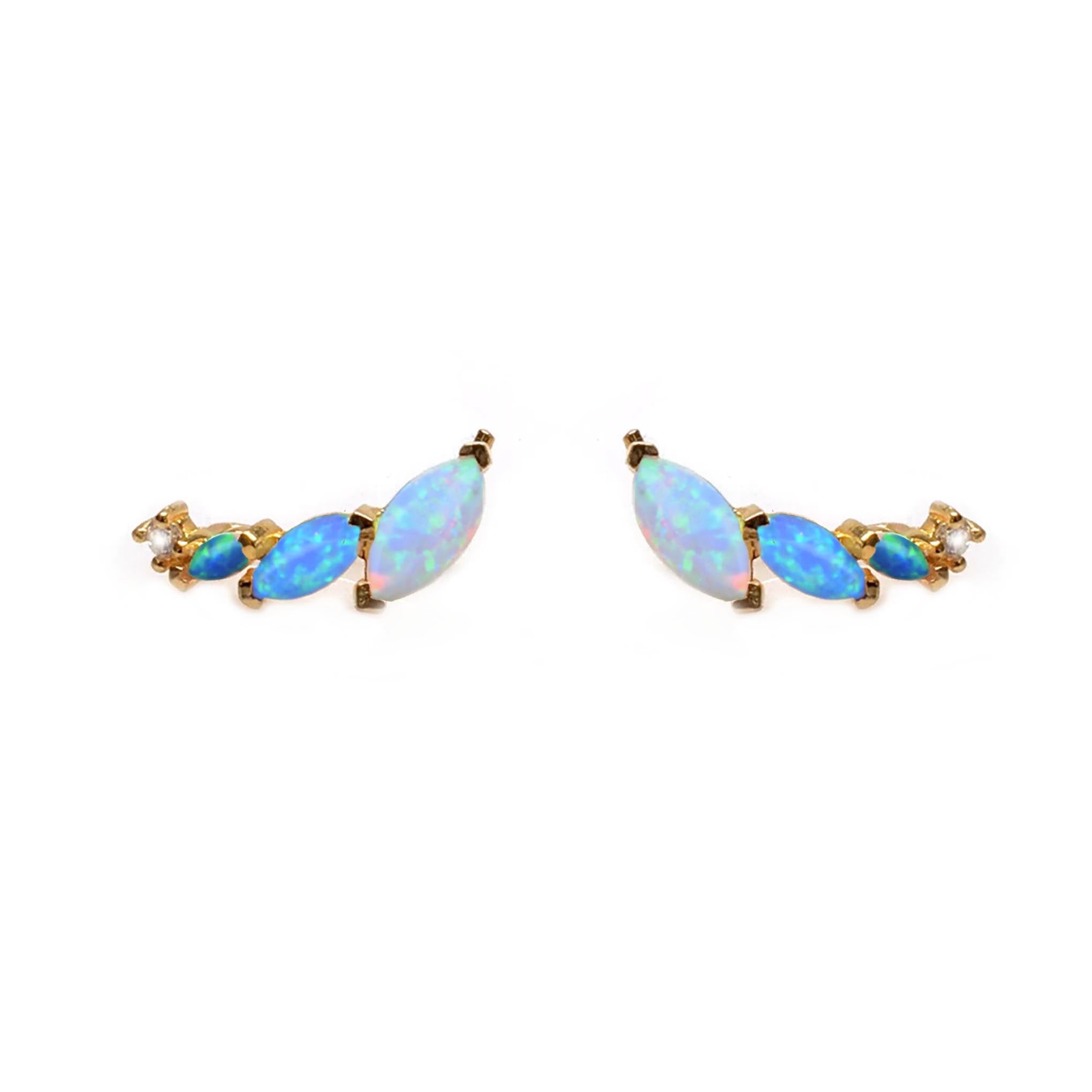 La Kaiser Women's Gold Blue Ombre Wing Climbers In Gold