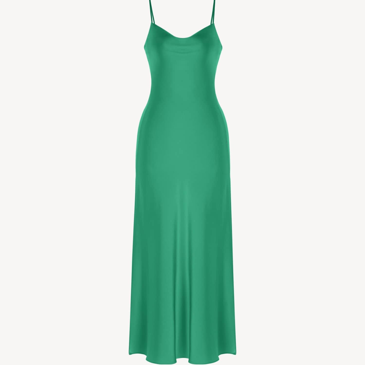 forest green cowl neck dress Essential Satin Dress- | SAVANNA FW26.2
