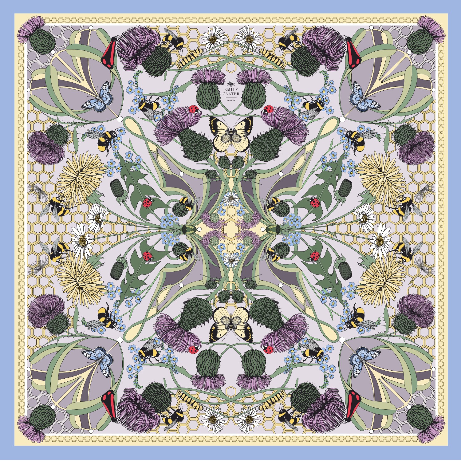 Emily Carter Women's The Honey Bee & Thistle Scarf - L In Purple
