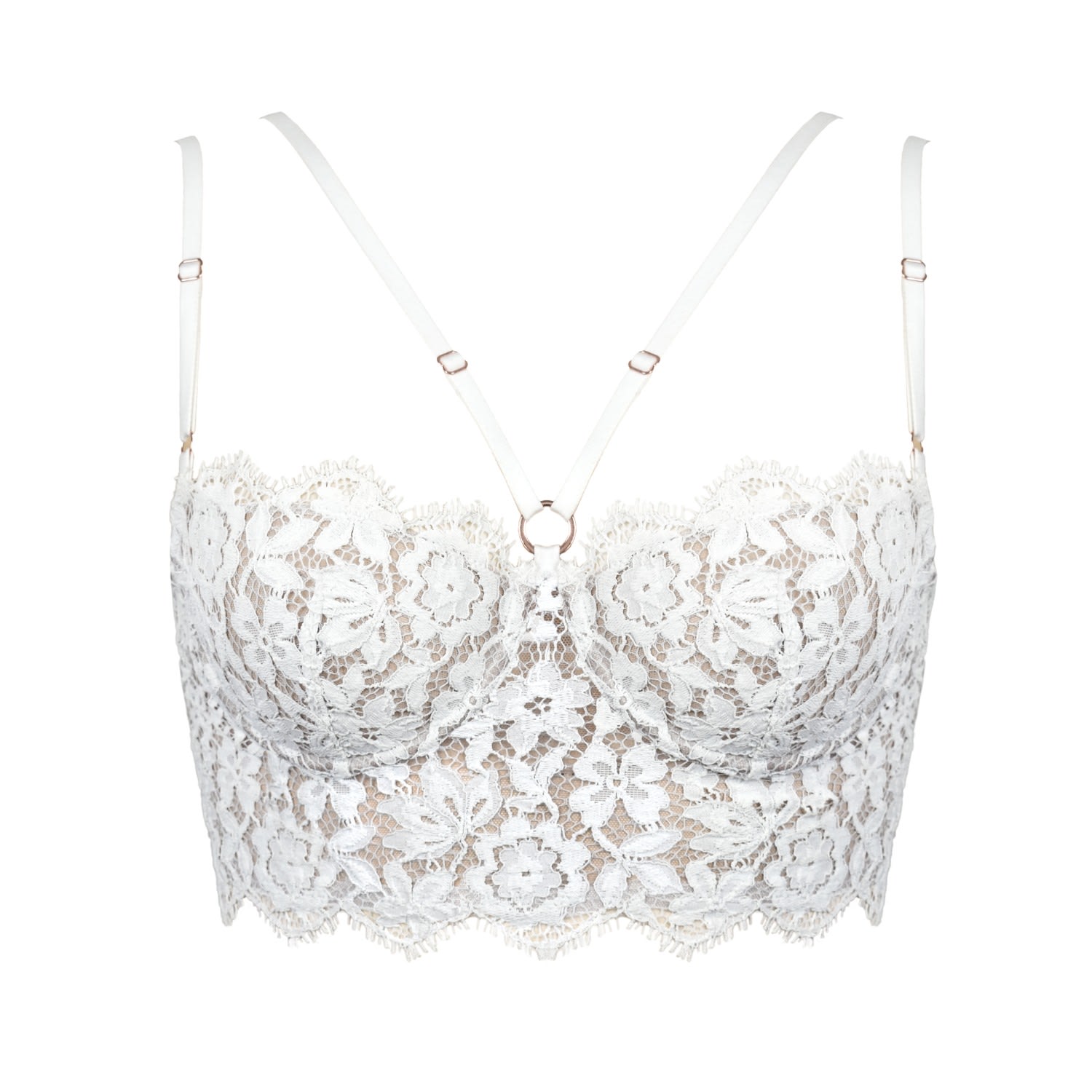 Monique Morin Lingerie Women's White Frisson Bustier Crystal In White