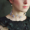 I'mmany London Real Flower Libelle Hydrangea Flower Two-way Headpiece & Choker Necklace In Choker