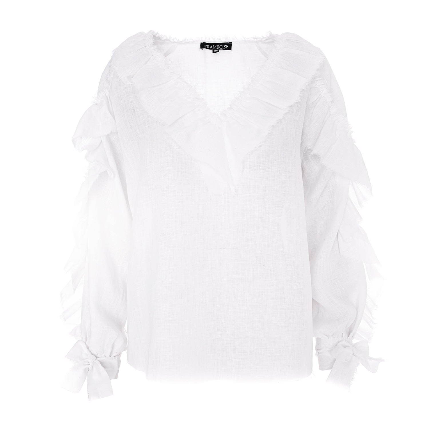 Women’s Rita White Linen Blouse Small Framboise