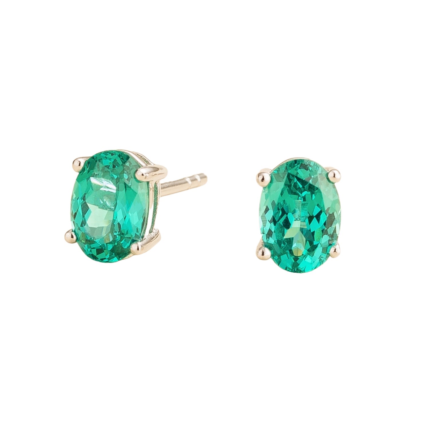 Juvetti Women's Green / Blue / Silver Ovo White Gold Earrings Set With Paraiba Sapphire In Multi