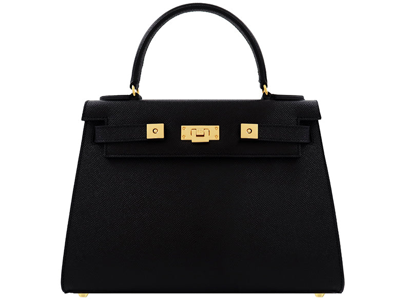 Women’s Maya Large Dolomite Pebble Print Calf Leather Handbag - Black/Gold Lalage Beaumont