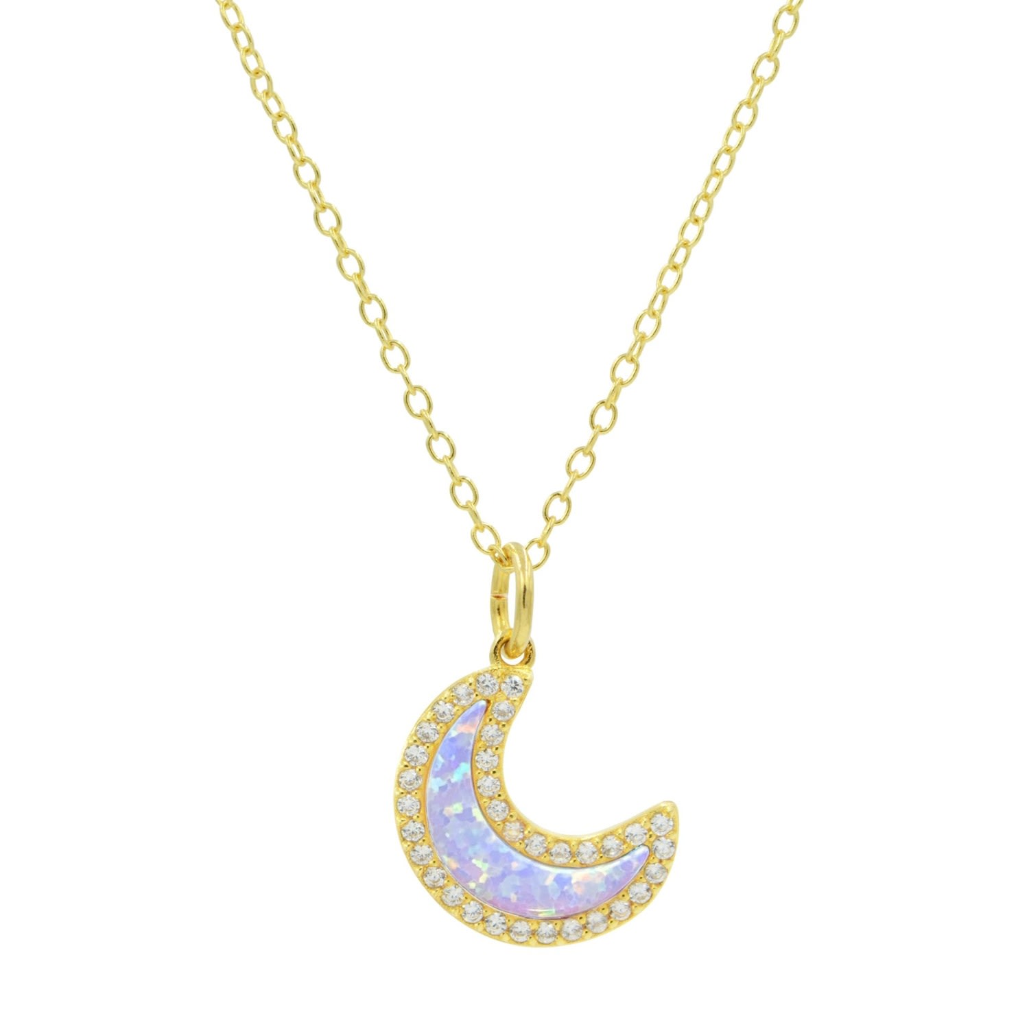 Women’s Pink / Purple Opal Moon Necklace - Lavender Kamaria