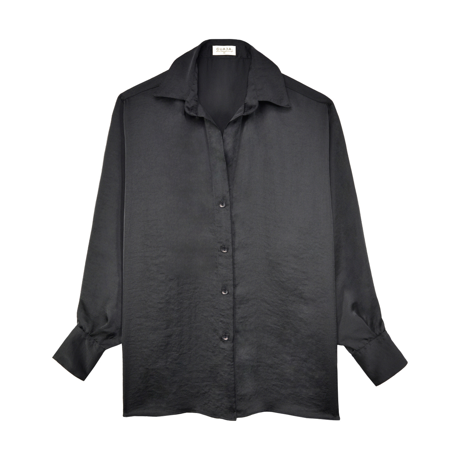 Guaja. Studio Women's Black Midnight Satin Shirt In Black