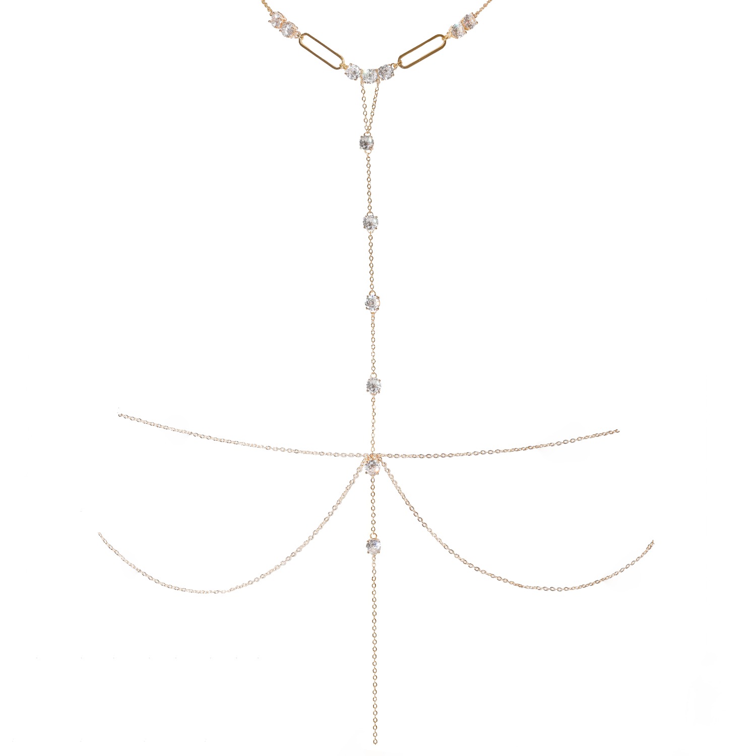 Women's Gold Vanta Body Chain T-Line | Studio Baloge