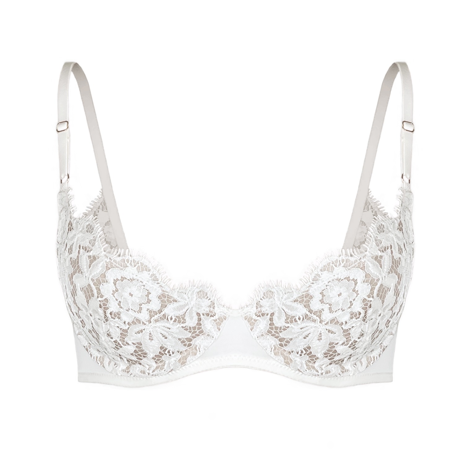 Marlon Underwired Satin & Lace Bra MA07892 White 40C