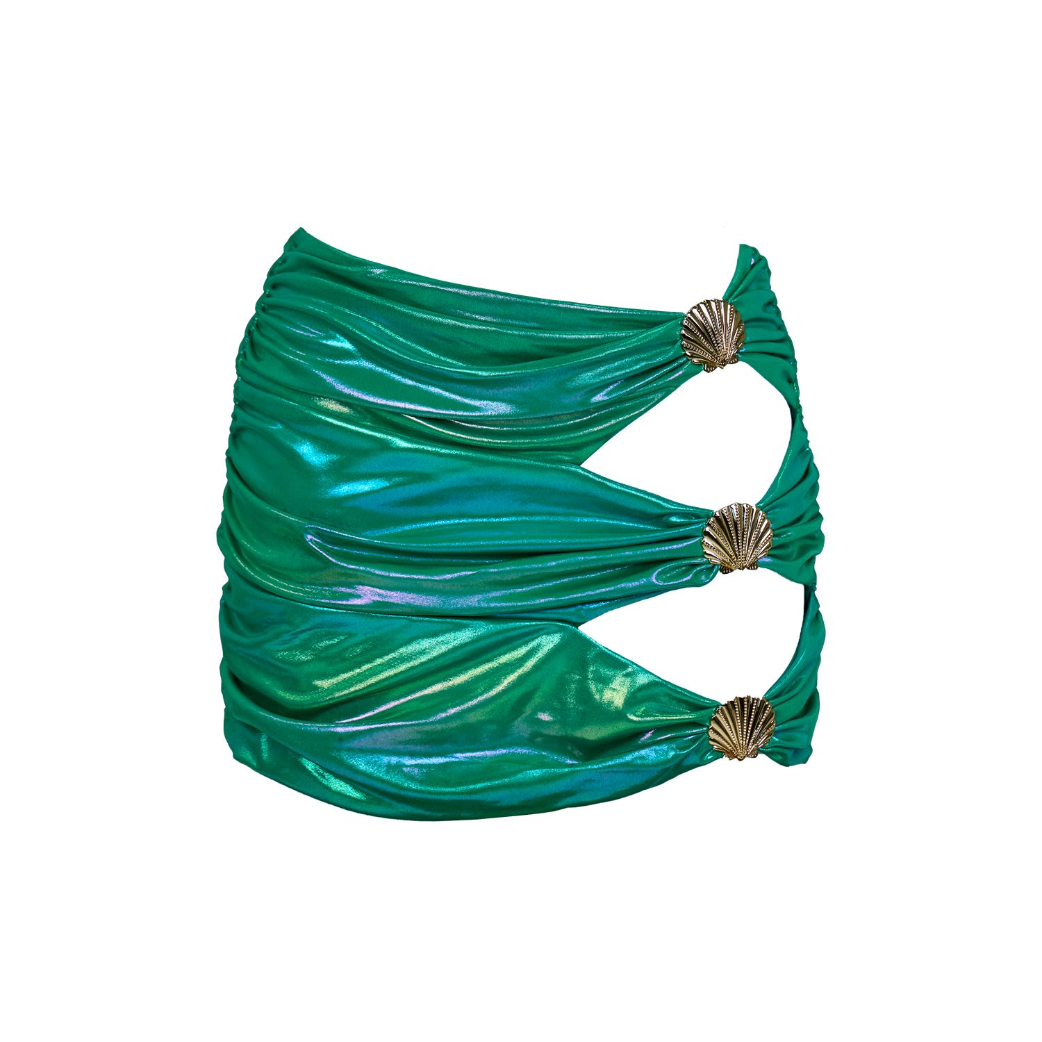 Aulala Paris Women's The Ocean Glamour - Shiny Cocktail Mini Skirt Oceanic Green