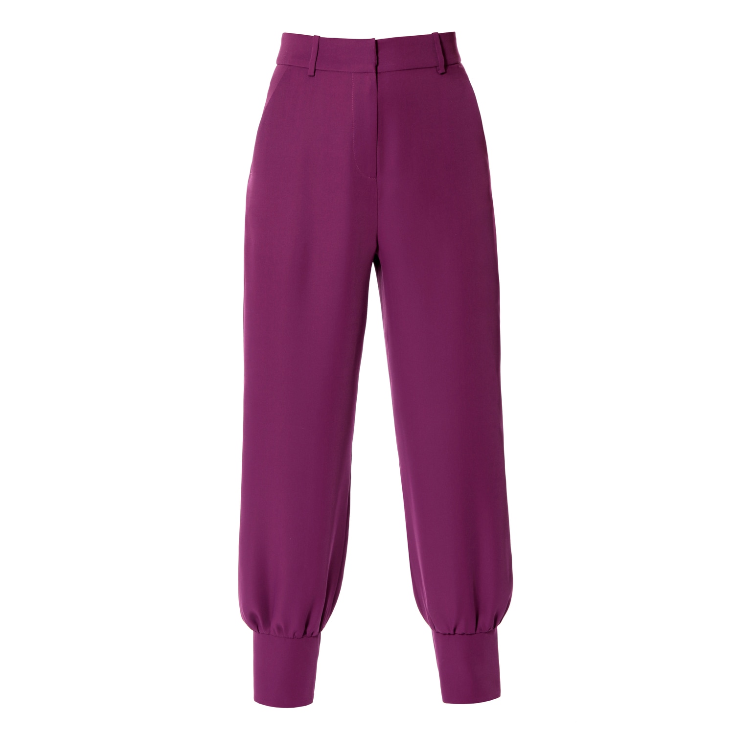 Women’s Pink / Purple Jamie Purple Wine Pants With Cuffs - Long Large Aggi