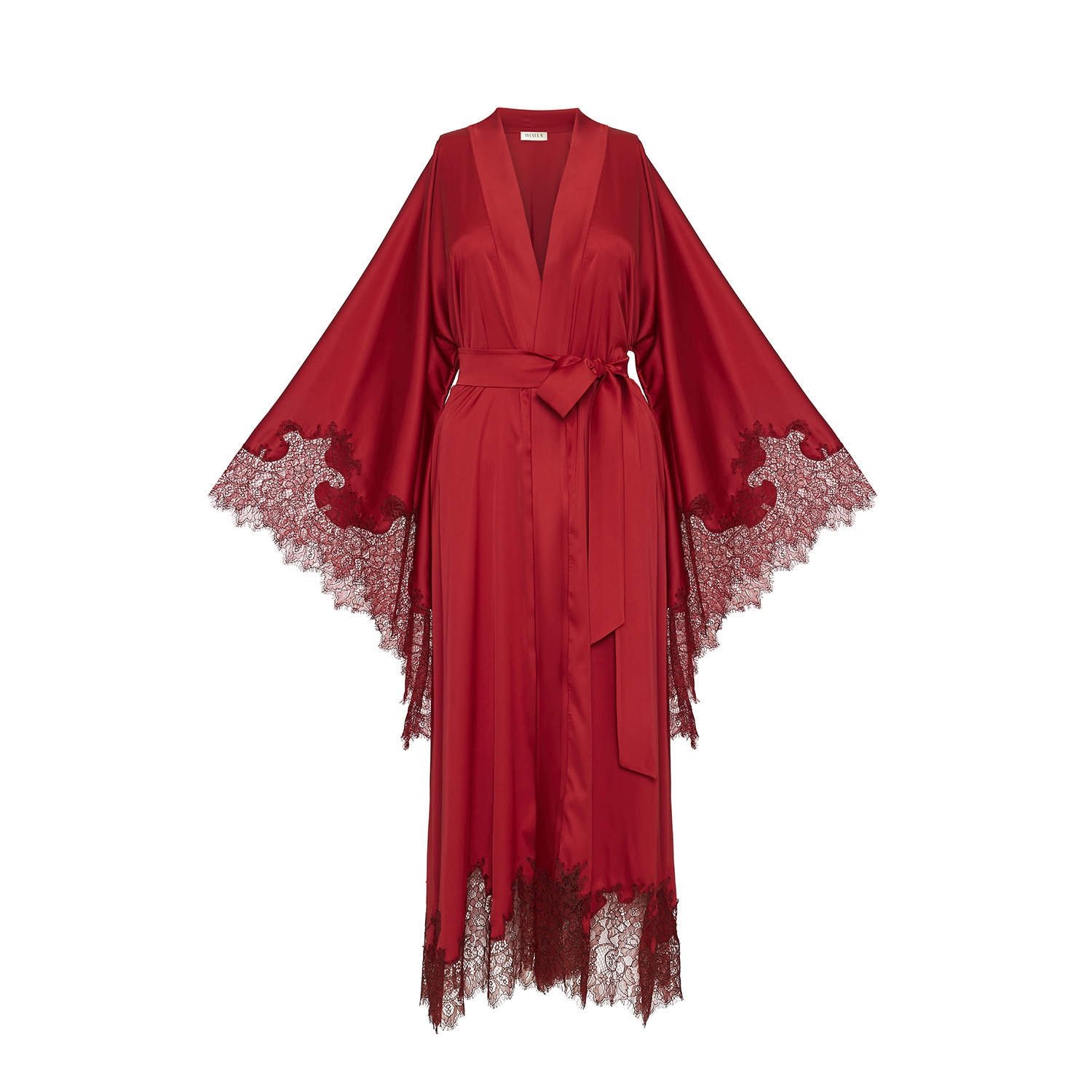 Avenue 8 Women's Lace Detailed Maxi Robe - Red In Red