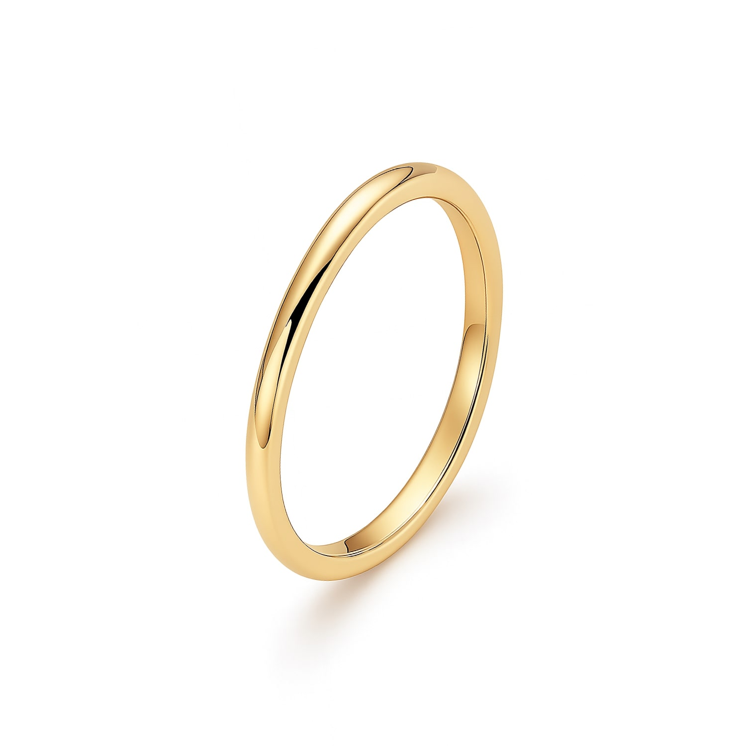 Unaloe Women's Sterling Silver Band With Gold Plating: Elegant Simplicity In Gold