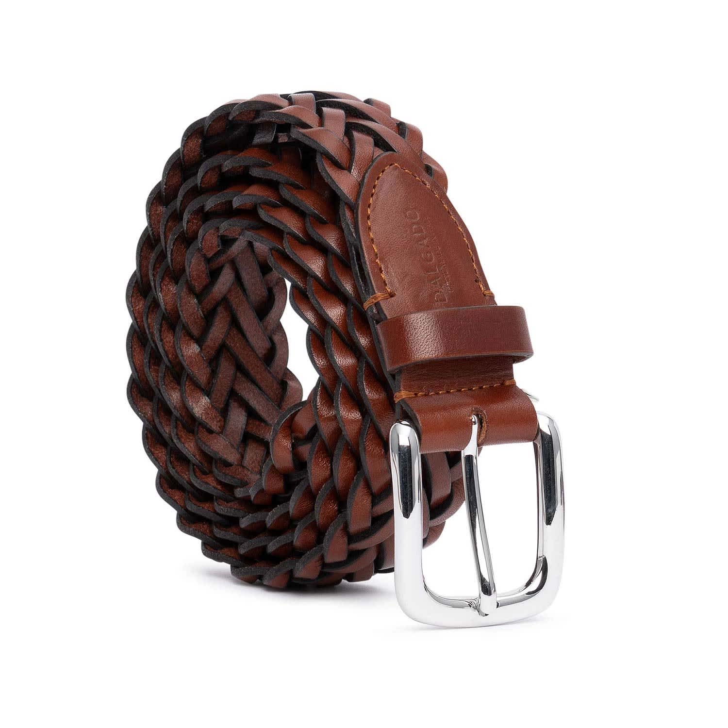 Hand-Braided Leather Belt Cognac Renato, Dalgado