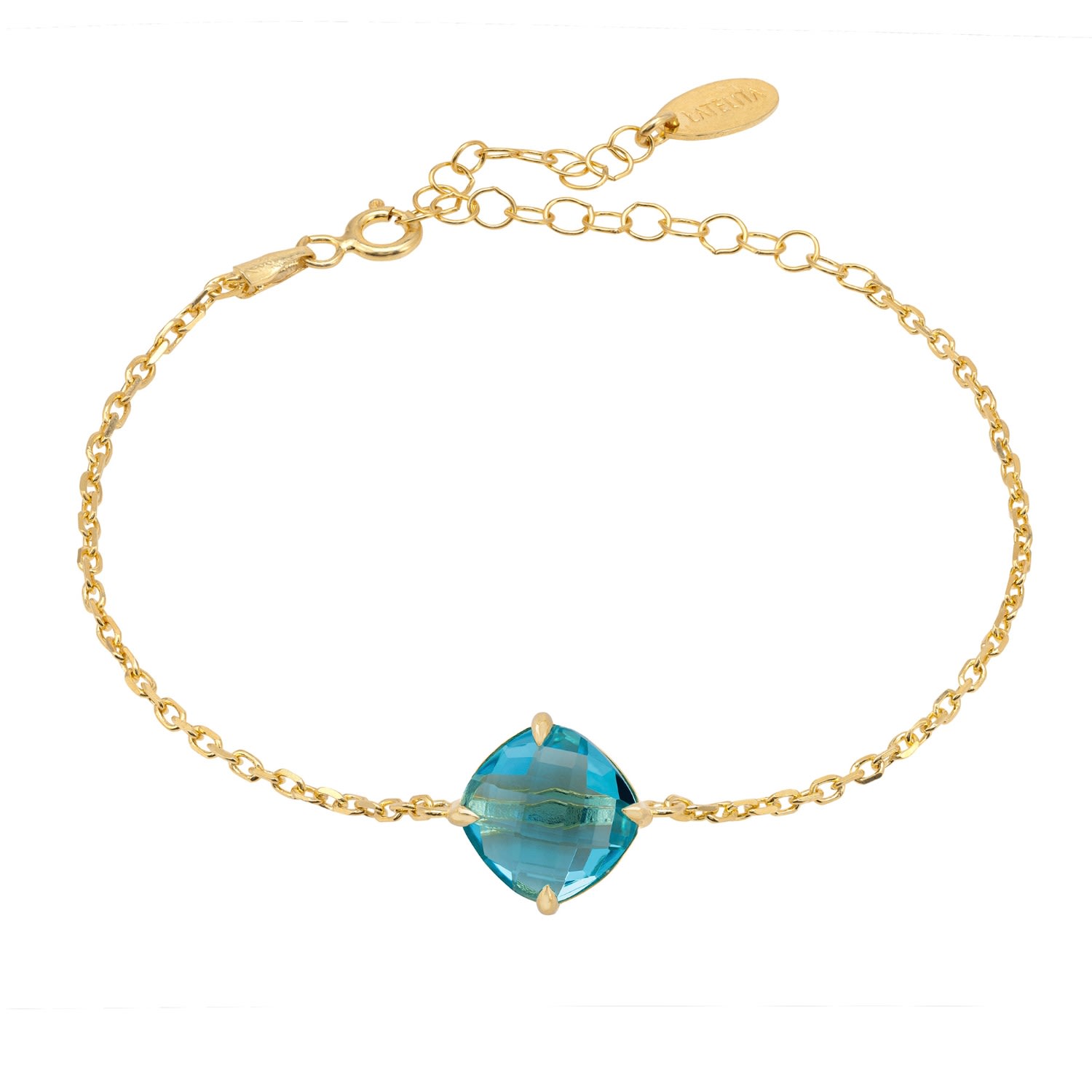 Women’s Blue / Gold Empress Gemstone Bracelet Gold Blue Topaz Latelita