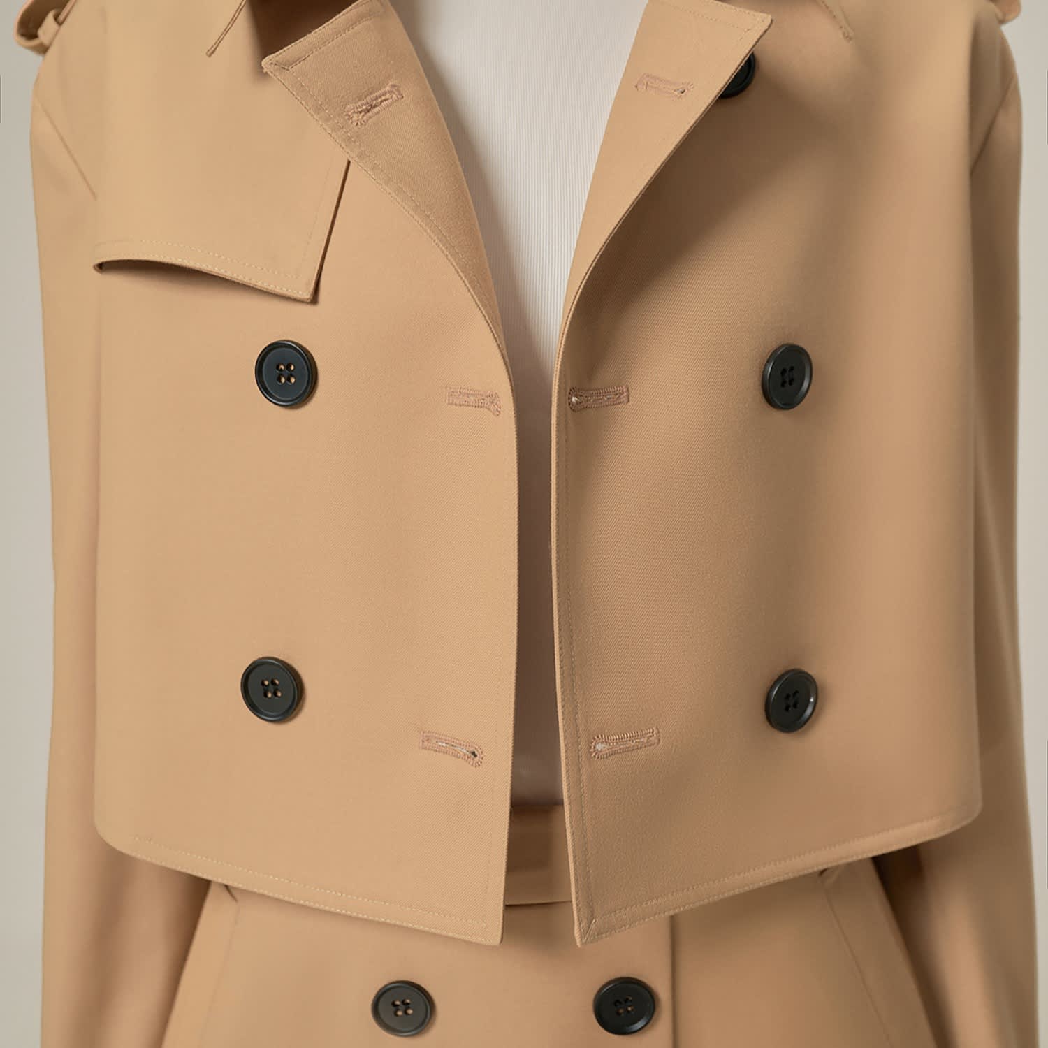 Relaxed Crop Trench Coat - Camel by Lobbster