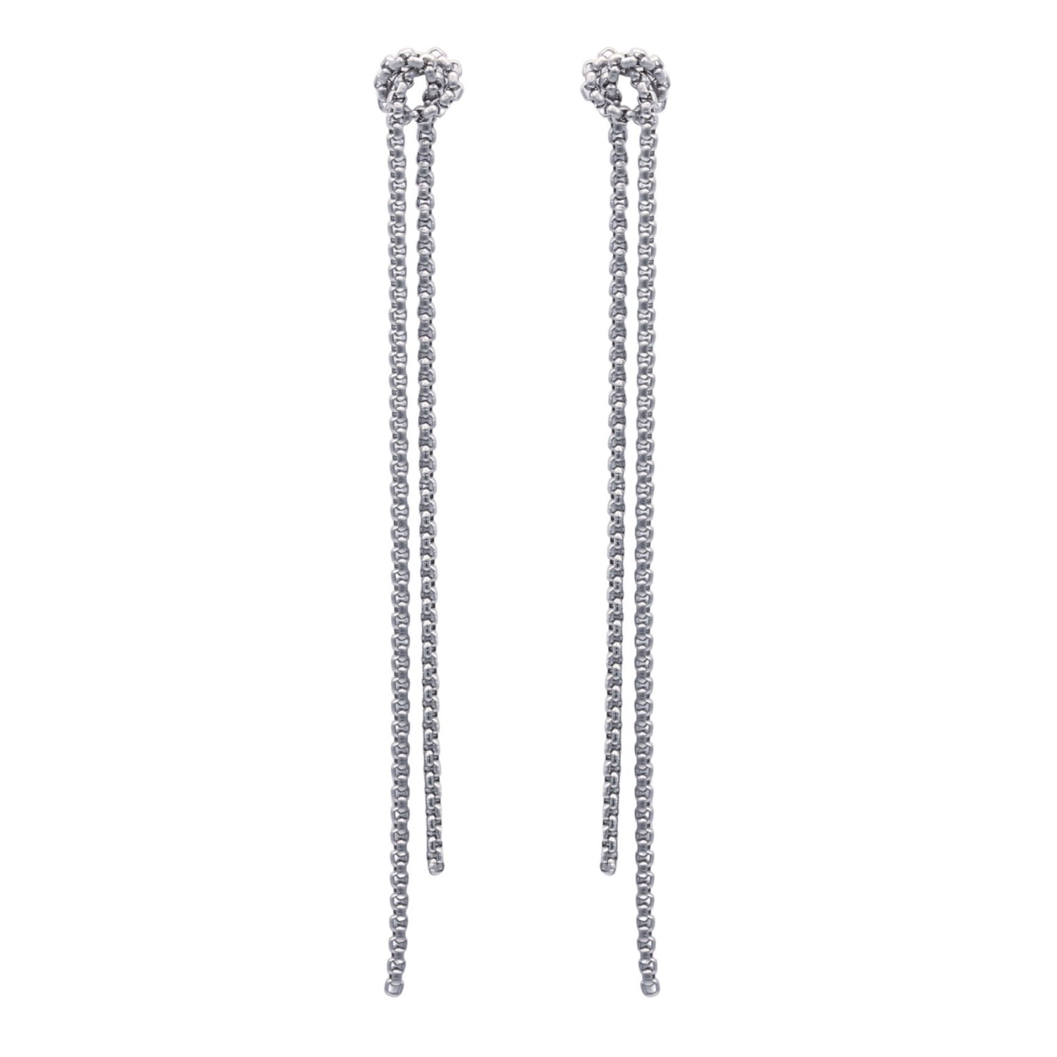 Sk2 Collection Women's Silver Loveknot Dangle Earrings